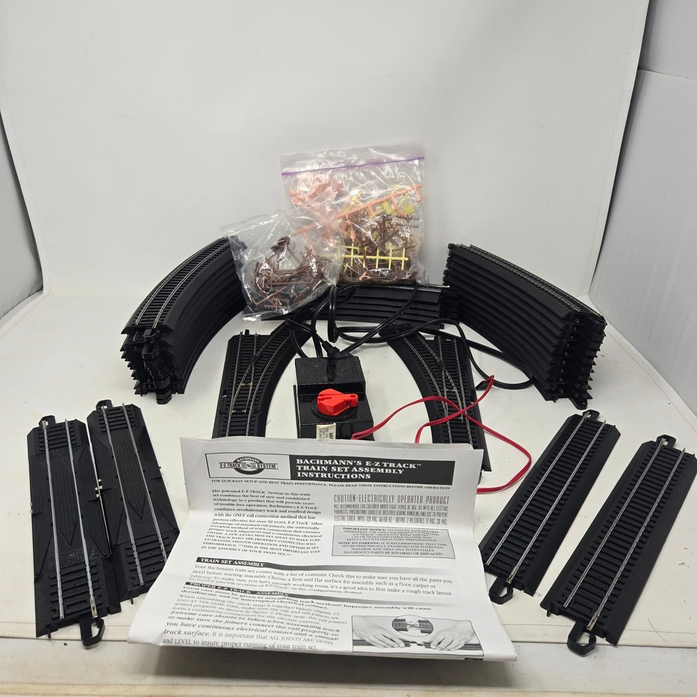 Bachmann E-Z Track System Train Set Track Transformer Model 6607 Turnouts Lot